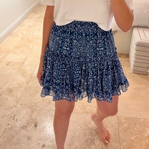 Misa Los Angeles Blue Floral Skirt